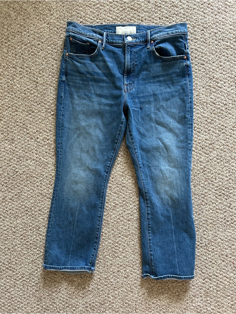 MOTHER Insider Ankle Blue Cropped Jeans size 32 - Picture 2 of 8